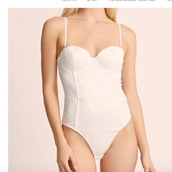 Homebodii Brooklyn Bodysuit White Small Bridal